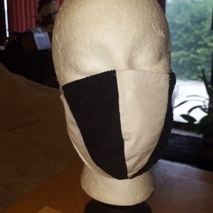 Two-Toned Black and White Face Mask.